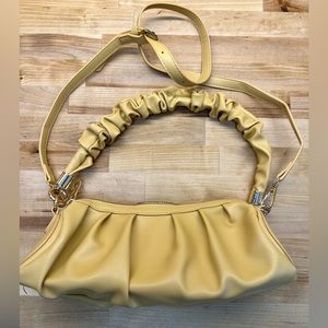 Ruched Yellow Crossbody Bag NWOT
